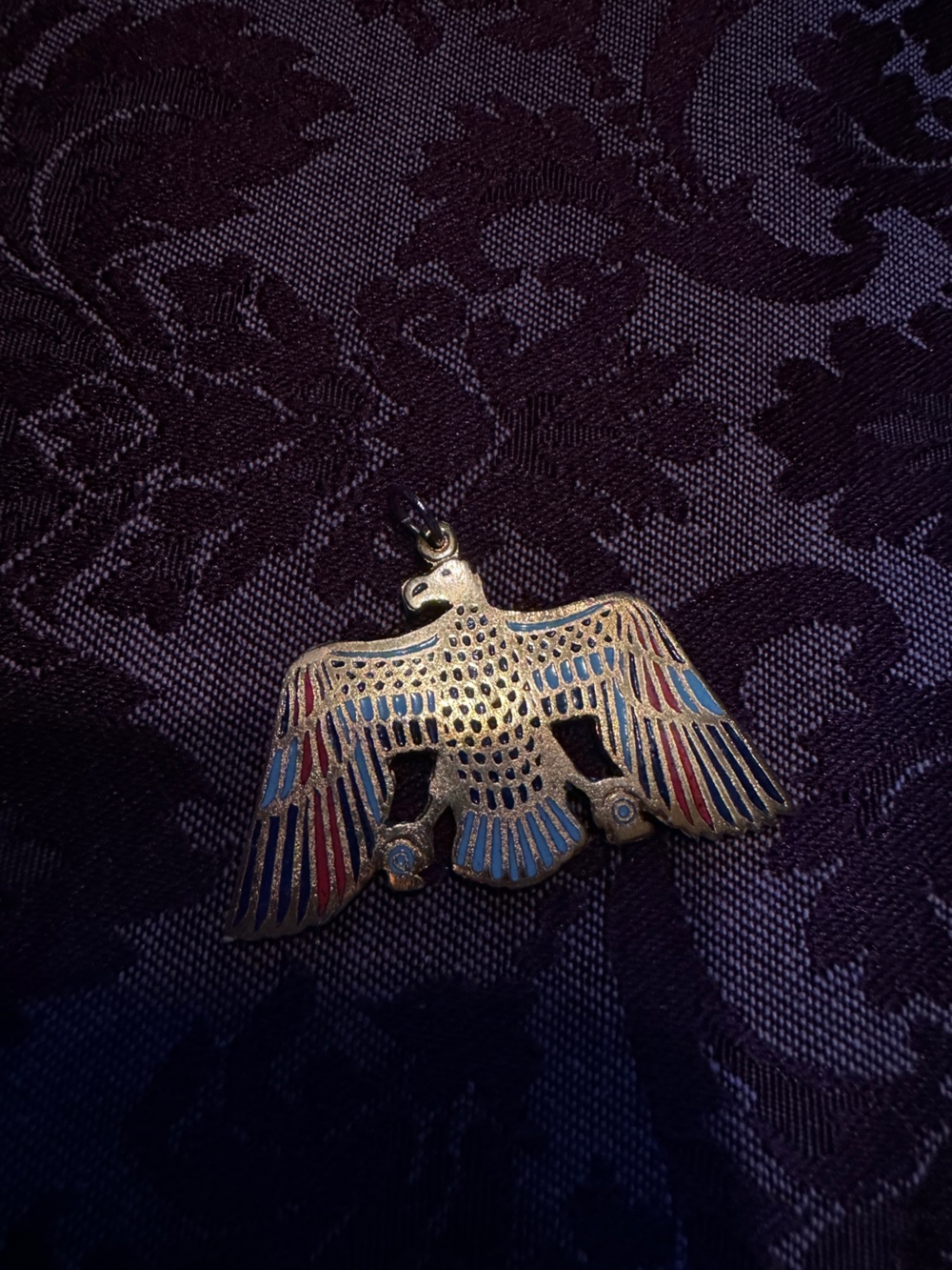Vintage Egyptian Revival Art Deco God Horus Pendant